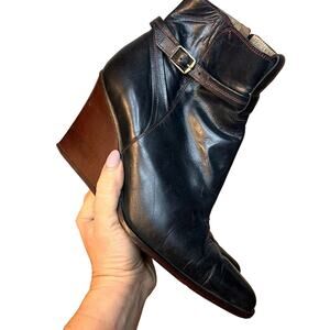 Stephane Kelian Womens Black Genuine Leather Ankle Boots Size 8